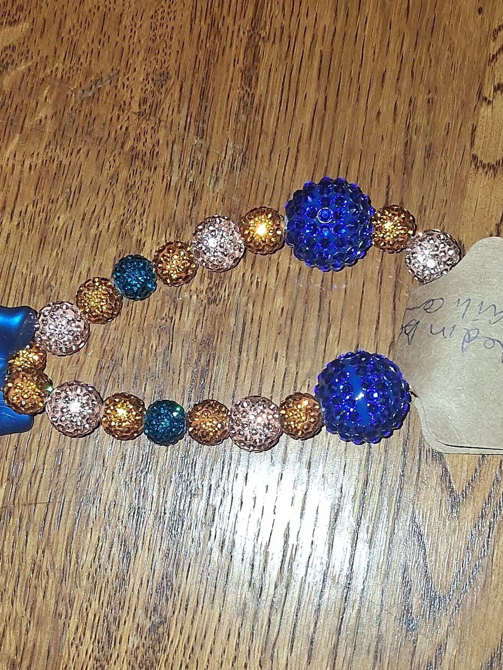 Blue & Multicolor Crystal Bead Stretch Bracelet